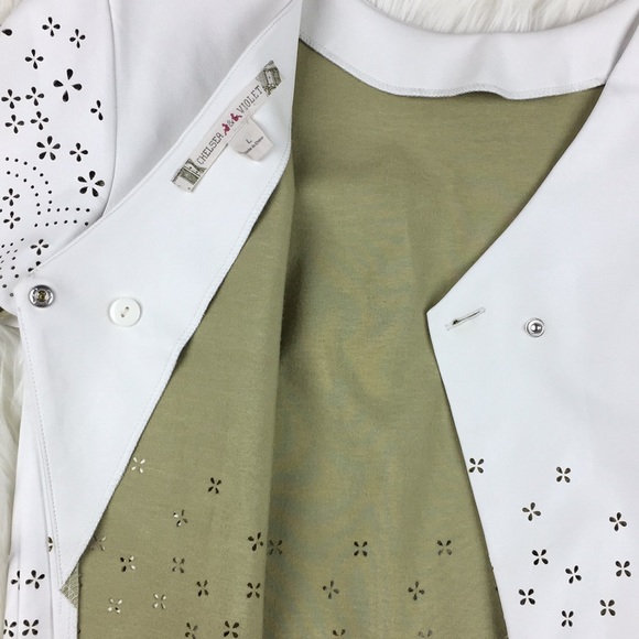 Chelsea & Violet Open Back White Faux Leather Top - Picture 4 of 5